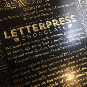 LetterPress Ucayali Chocolate Bar - Two