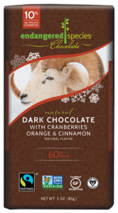 ESC Dark Chocolate Cranberries Orange Cinnamon Holiday Chocolate Bar