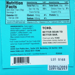 TCHO Mokaccino Bar - Back