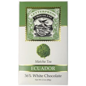 LetterPress Chocolate Matcha Tea White Chocolate Bar