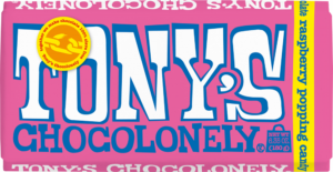 Tonys Chocolonely White Chocolate Raspberry Popping Candy Bar