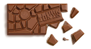 Tonys Chocolonely Milk Chocolate Bar Separated Pieces Unwrapped