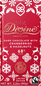 Divine Dark Chocolate Cranberries and Hazelnuts Chocolate Bar