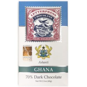 LetterPress Chocolate Ghana 70 Dark Bar