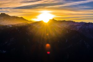 Mountain Silouhette at Sunrise