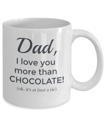 Dad I Love You More Than Chocolate Mug - Back